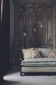 Christopher Farr cloth Tangled Aqua upholstered sofa And Objects for Christopher Farr Cloth